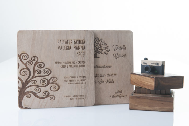 Invito di nozze in legno partecipazioni in legno personalizzati
